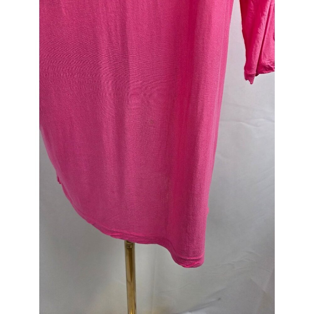 Vince Top Medium Rose Pink Dolman Sleeve Lightweight Knit Tiny Flaw Scoop Neck - Picture 6 of 11